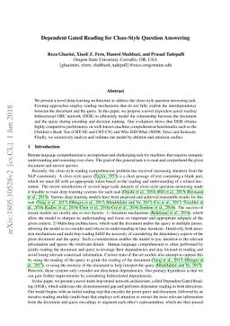 Dependent Gated Reading for Cloze-Style Question Answering