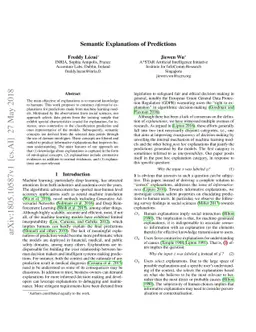 Semantic Explanations of Predictions