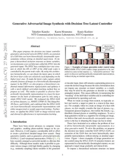 Generative Adversarial Image Synthesis with Decision Tree Latent
  Controller