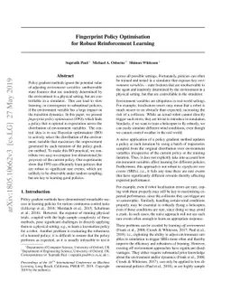 Fingerprint Policy Optimisation for Robust Reinforcement Learning