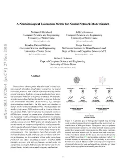 A Neurobiological Evaluation Metric for Neural Network Model Search