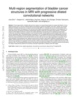Multi-region segmentation of bladder cancer structures in MRI with
  progressive dilated convolutional networks