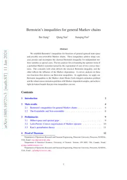 Bernstein's inequalities for general Markov chains