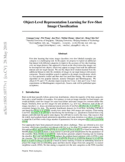 Object-Level Representation Learning for Few-Shot Image Classification