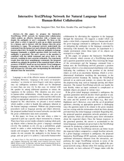 Interactive Text2Pickup Network for Natural Language based Human-Robot
  Collaboration