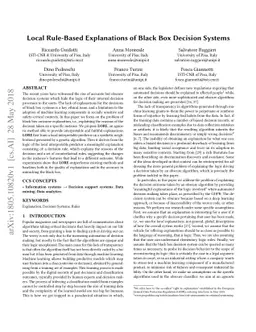 Local Rule-Based Explanations of Black Box Decision Systems
