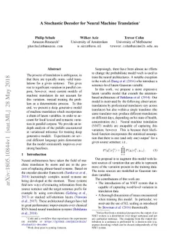 A Stochastic Decoder for Neural Machine Translation