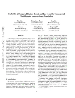 CerfGAN: A Compact, Effective, Robust, and Fast Model for Unsupervised
  Multi-Domain Image-to-Image Translation