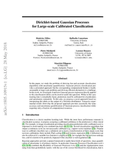 Dirichlet-based Gaussian Processes for Large-scale Calibrated
  Classification