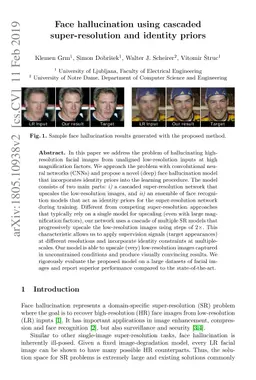 Face hallucination using cascaded super-resolution and identity priors