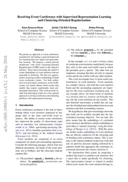 Resolving Event Coreference with Supervised Representation Learning and
  Clustering-Oriented Regularization