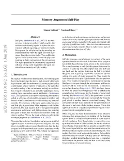 Memory Augmented Self-Play