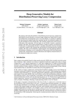 Deep Generative Models for Distribution-Preserving Lossy Compression