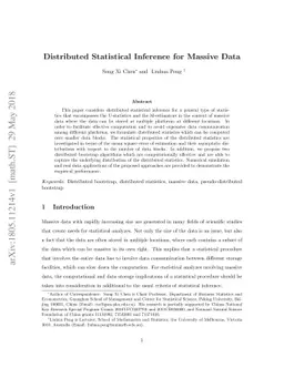 Distributed Statistical Inference for Massive Data