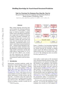 Distilling Knowledge for Search-based Structured Prediction