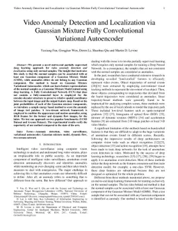 Video Anomaly Detection and Localization via Gaussian Mixture Fully
  Convolutional Variational Autoencoder