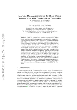 Learning Data Augmentation for Brain Tumor Segmentation with
  Coarse-to-Fine Generative Adversarial Networks