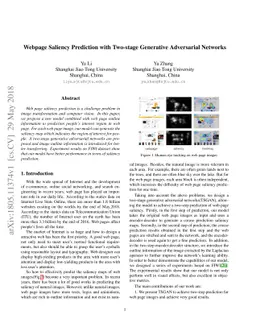 Webpage Saliency Prediction with Two-stage Generative Adversarial
  Networks