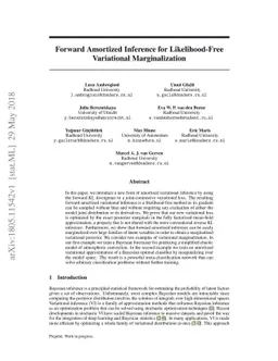 Forward Amortized Inference for Likelihood-Free Variational
  Marginalization