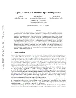 High Dimensional Robust Sparse Regression
