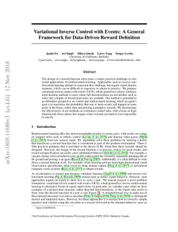 Variational Inverse Control with Events: A General Framework for
  Data-Driven Reward Definition