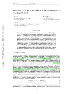 Supervised Policy Update for Deep Reinforcement Learning