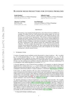 Random mesh projectors for inverse problems