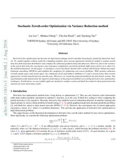 Stochastic Zeroth-order Optimization via Variance Reduction method