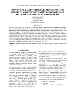 Hypervisor-Based Active Data Protection for Integrity and
  Confidentiality of Dynamically Allocated Memory in Windows Kernel