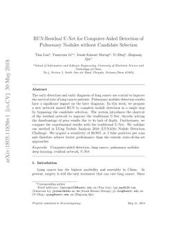 RUN:Residual U-Net for Computer-Aided Detection of Pulmonary Nodules
  without Candidate Selection