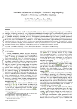 Predictive Performance Modeling for Distributed Computing using
  Black-Box Monitoring and Machine Learning