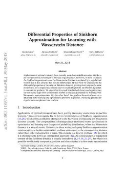 Differential Properties of Sinkhorn Approximation for Learning with
  Wasserstein Distance
