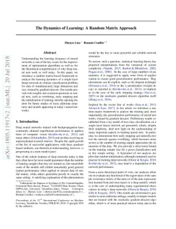 The Dynamics of Learning: A Random Matrix Approach