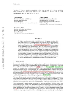Automatic generation of object shapes with desired functionalities