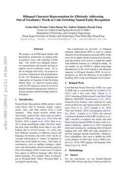 Bilingual Character Representation for Efficiently Addressing
  Out-of-Vocabulary Words in Code-Switching Named Entity Recognition
