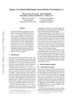 Marian: Cost-effective High-Quality Neural Machine Translation in C++