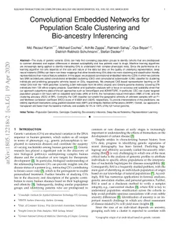 Convolutional Embedded Networks for Population Scale Clustering and
  Bio-ancestry Inferencing