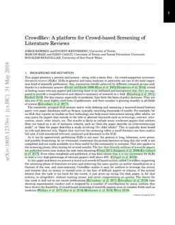 CrowdRev: A platform for Crowd-based Screening of Literature Reviews