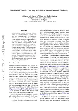 Multi-Label Transfer Learning for Multi-Relational Semantic Similarity
