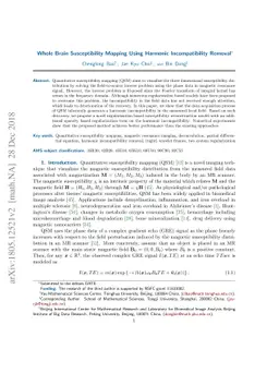 Whole Brain Susceptibility Mapping Using Harmonic Incompatibility
  Removal