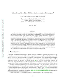 Classifying Eyes-Free Mobile Authentication Techniques