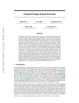 Channel Gating Neural Networks