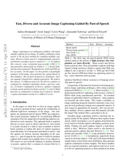 Fast, Diverse and Accurate Image Captioning Guided By Part-of-Speech