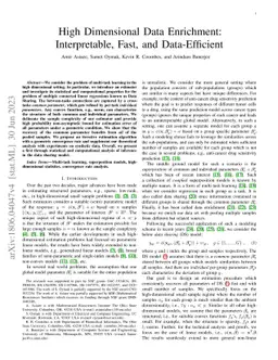 High Dimensional Data Enrichment: Interpretable, Fast, and
  Data-Efficient