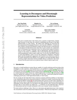 Learning to Decompose and Disentangle Representations for Video
  Prediction