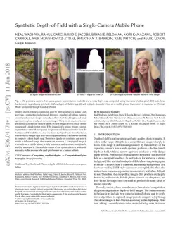 Synthetic Depth-of-Field with a Single-Camera Mobile Phone