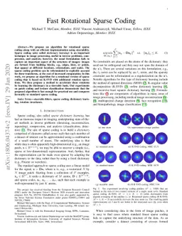 Fast Rotational Sparse Coding