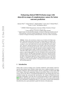 Enhancing clinical MRI Perfusion maps with data-driven maps of
  complementary nature for lesion outcome prediction
