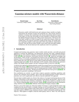 Gaussian mixture models with Wasserstein distance