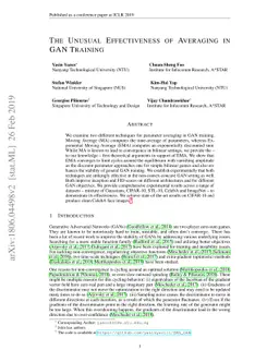 The Unusual Effectiveness of Averaging in GAN Training